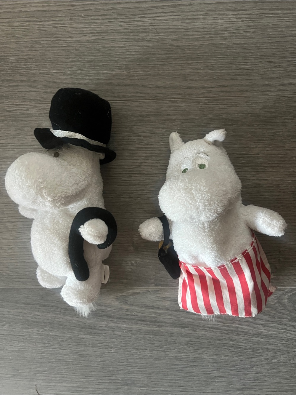 Moomin Plush White HPair with Black and Red Accents - Soft Kids Toy Set